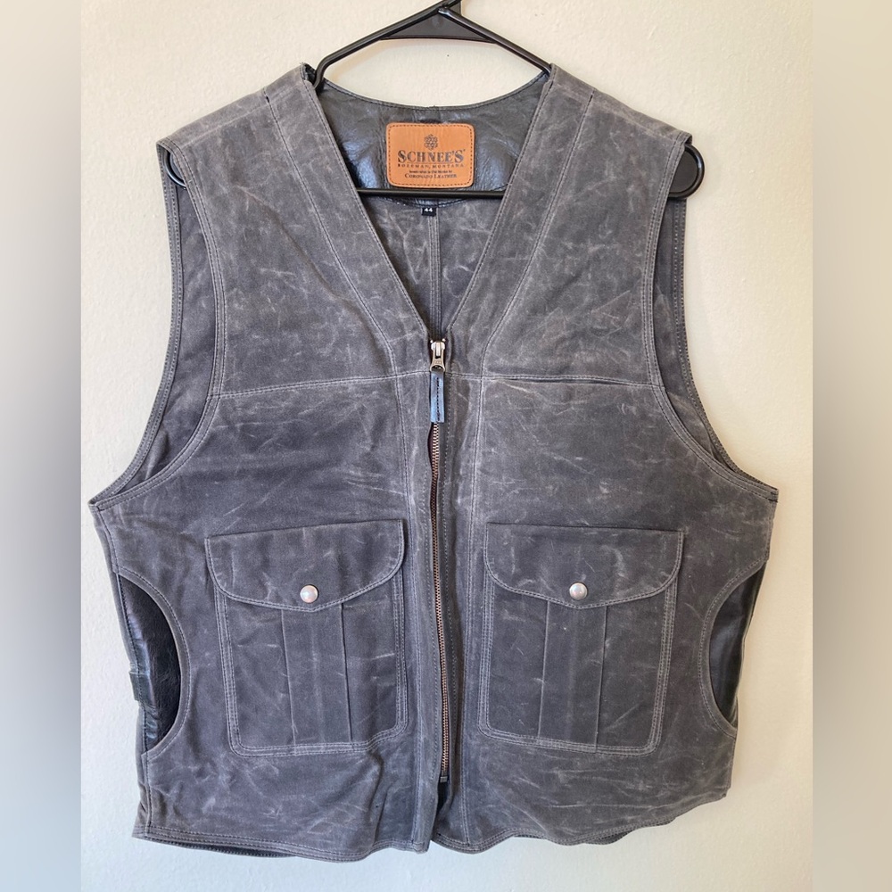 Schnee’s Grey Custom Leather Vest